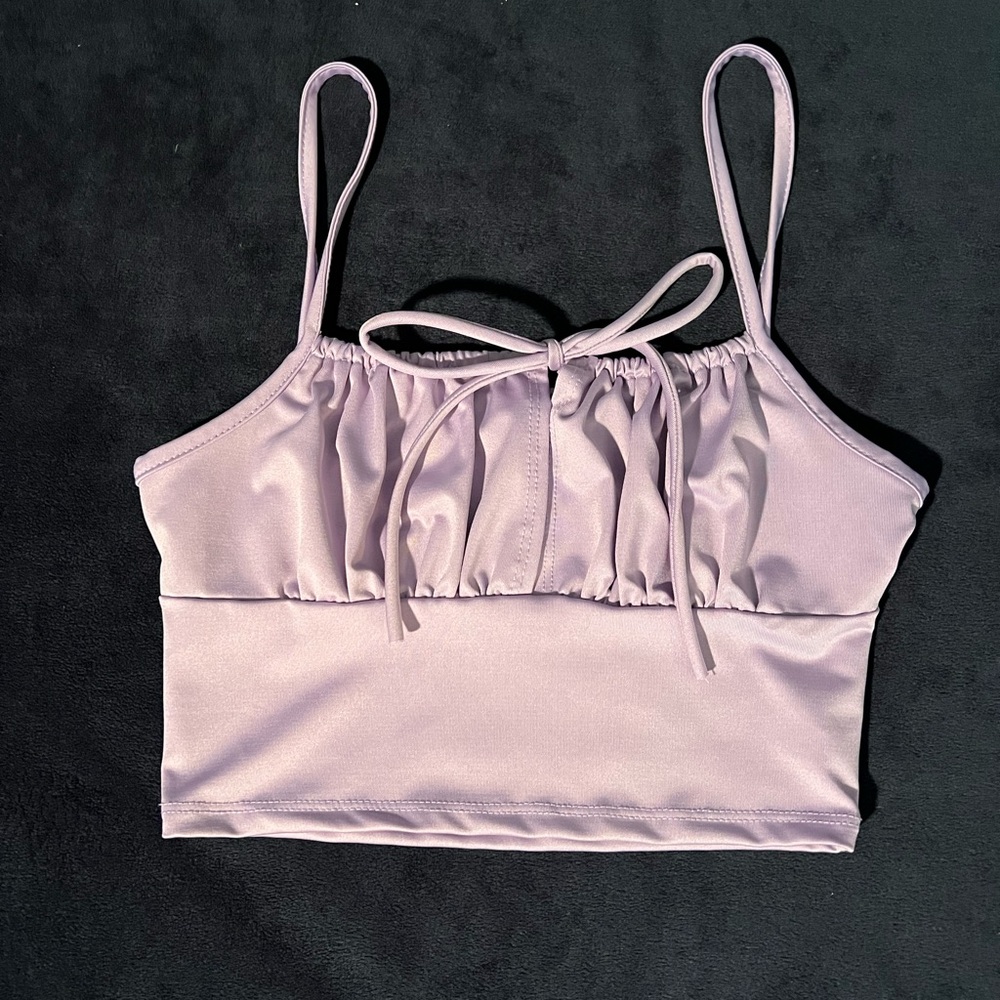 Lavender Crop Top with Spaghetti Straps